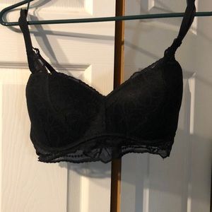 VS Pink black lace bralette with underwire
